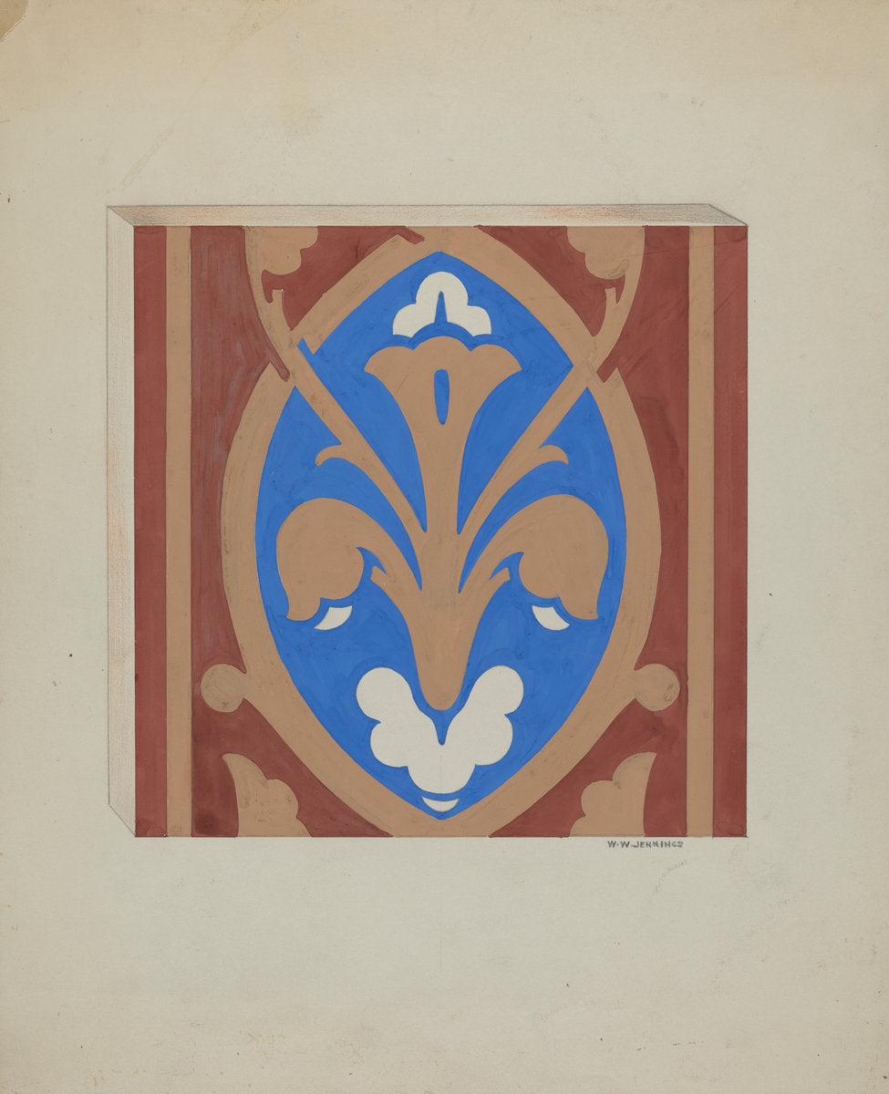 Floor Tile by Walter W. Jennings (American, active c. 1935), 16X12"(A3)Poster Print