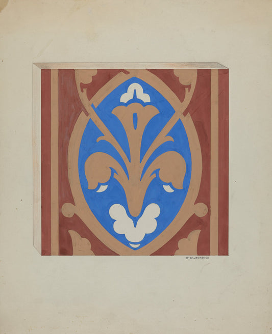 Floor Tile by Walter W. Jennings (American, active c. 1935), 16X12"(A3)Poster Print