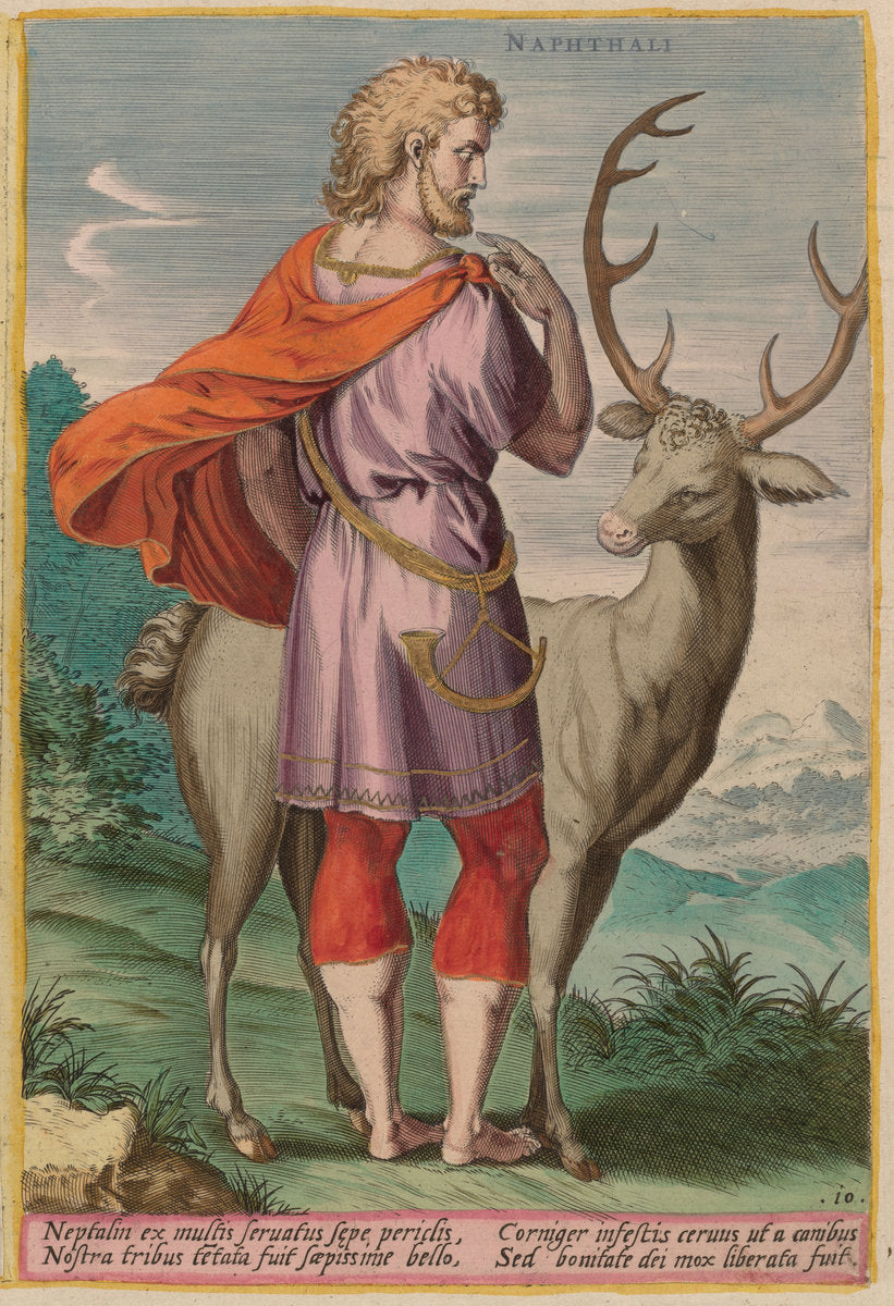 Napthali by Jan Sadeler I after Crispen van den Broecke (Flemish, 1550 - 1600), 16X12"(A3)Poster Print
