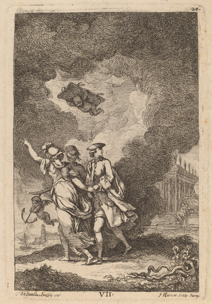 Nella Venuta in Roma: pl. 7 by Franz Edmund Weirotter after Étienne de Lavallée-Poussin (Austrian, 1730 - 1771), 16X12"(A3)Poster Print