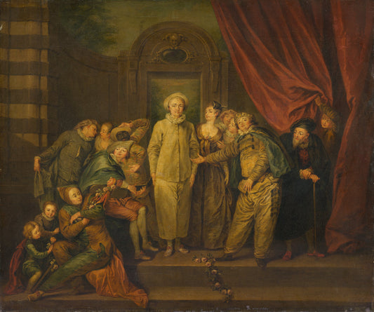 19th century by after Antoine Watteau (The Italian Comedians (copy)), 16X12"(A3)Poster Print