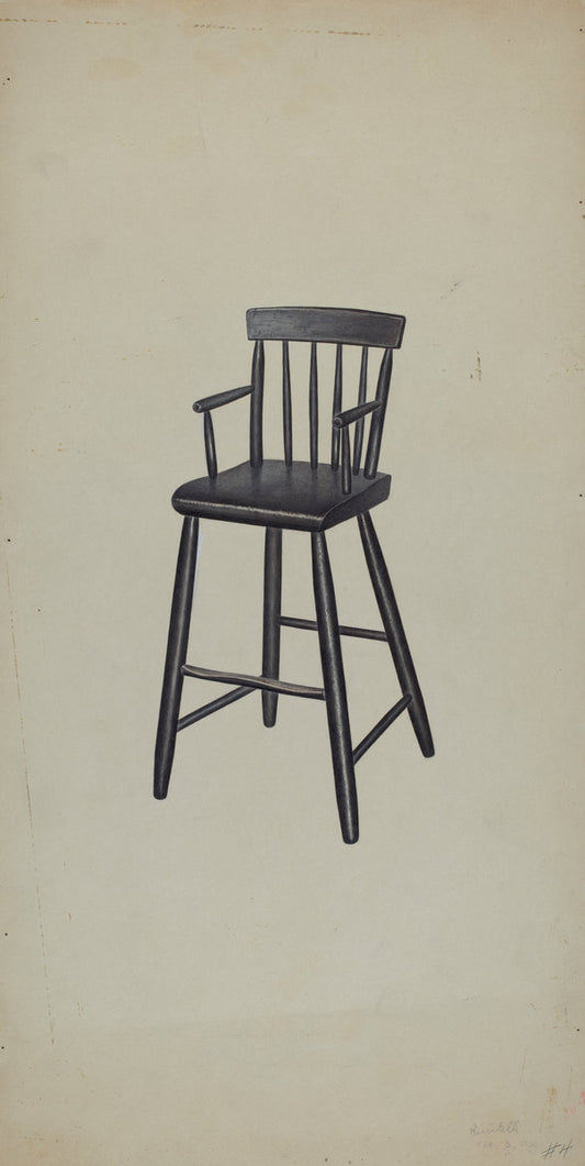 High Chair by Michael Riccitelli (American, active c. 1935), 16X12"(A3)Poster Print