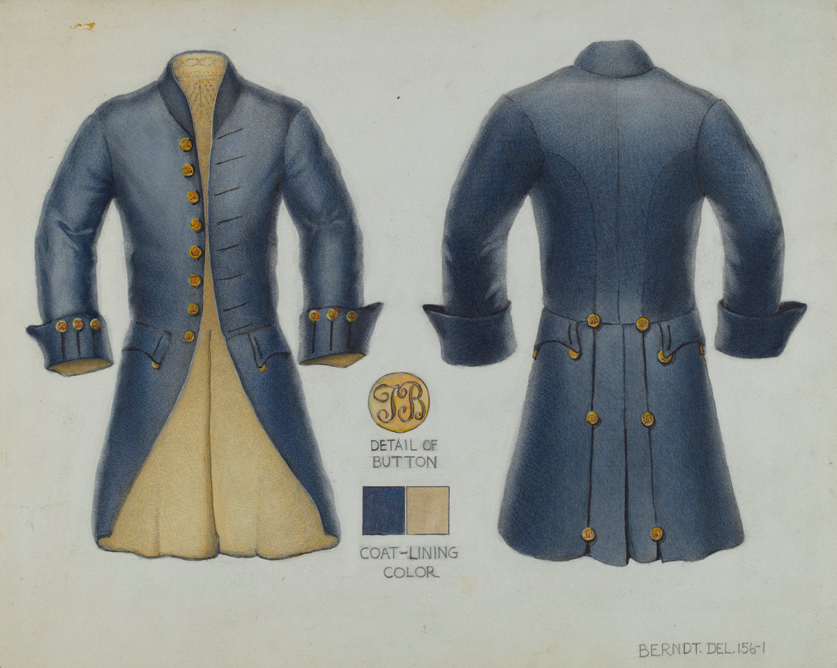 Men's Coat by B. Berndt (American, active c. 1935), 16X12"(A3)Poster Print