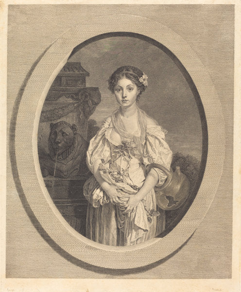 La cruche cassee by Jean Massard after Jean-Baptiste Greuze (French, 1740 - 1822), 16X12"(A3)Poster Print