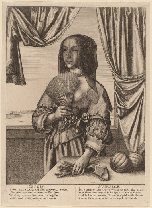 Summer by Wenceslaus Hollar (Bohemian, 1607 - 1677), 16X12"(A3)Poster Print