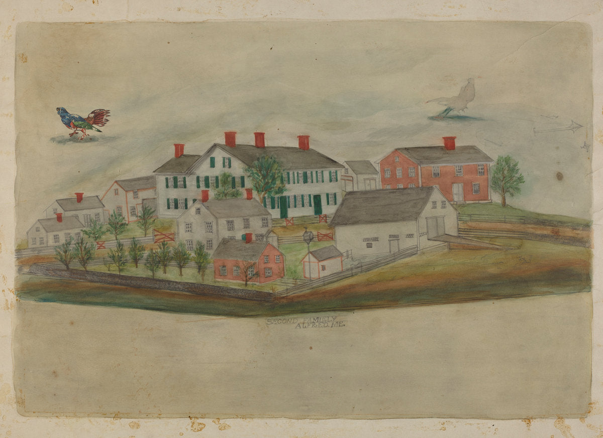 Second Family House, Alfred, ME. by Adelaide Dyball (American, active c. 1935), 16X12"(A3)Poster Print