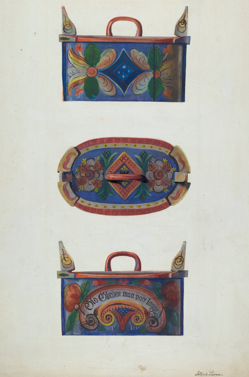 Sewing Box by Albert Levone (American, active c. 1935), 16X12"(A3)Poster Print