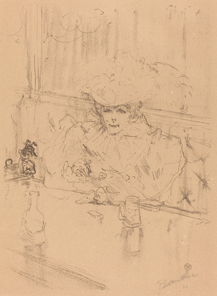 At the Hanneton (Au Hanneton) by Henri de Toulouse-Lautrec (French, 1864 - 1901), 16X12"(A3)Poster Print