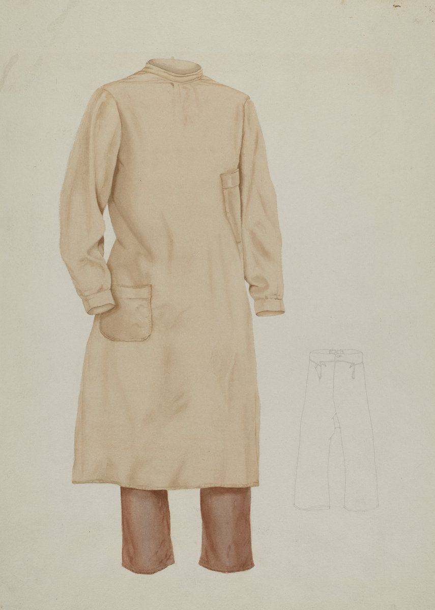 Man's Smock and Trousers by Frances Cohen (American, active c. 1935), 16X12"(A3)Poster Print
