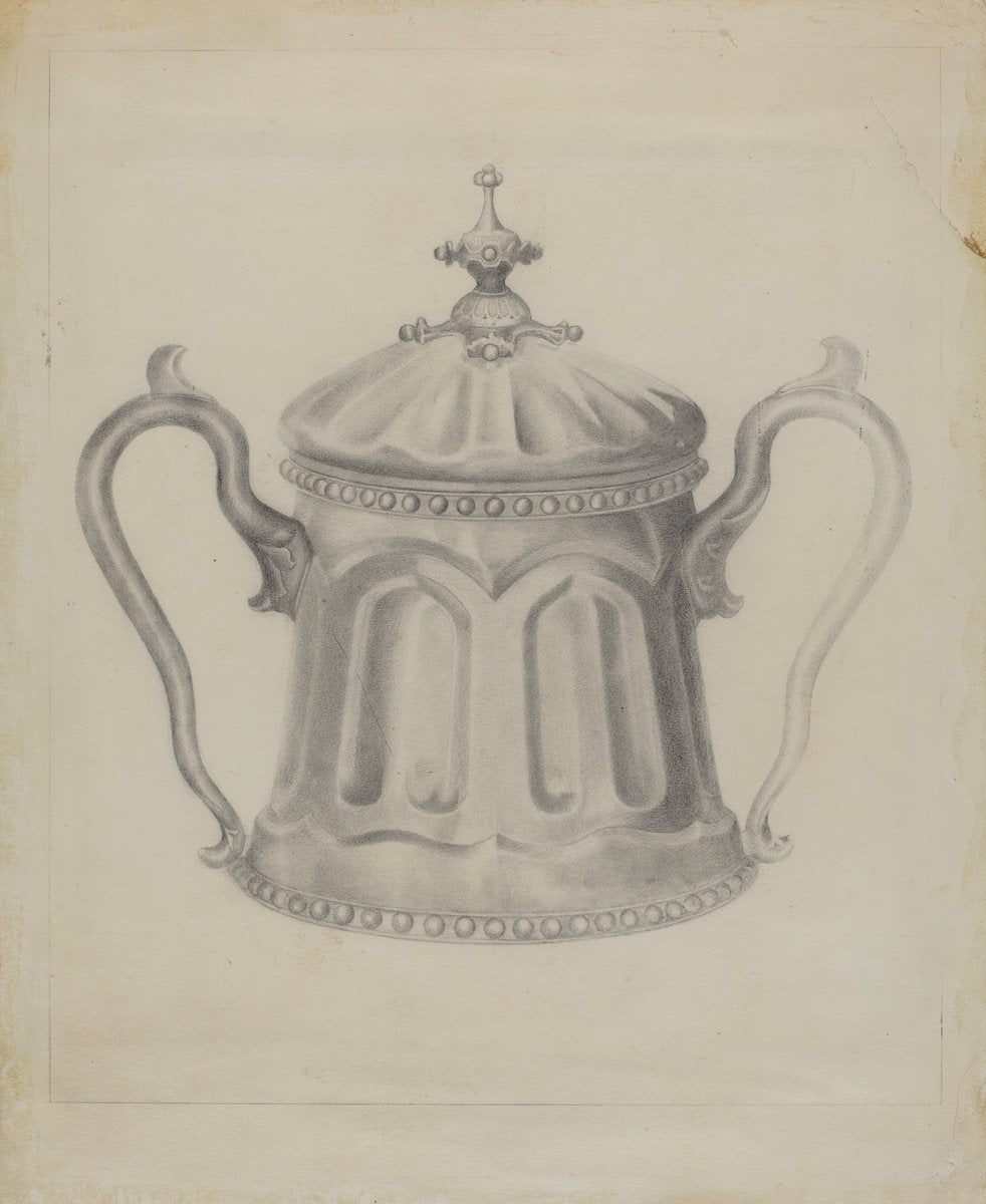 Pewter Sugar Bowl by Samuel O. Klein (American, active c. 1935), 16X12"(A3)Poster Print
