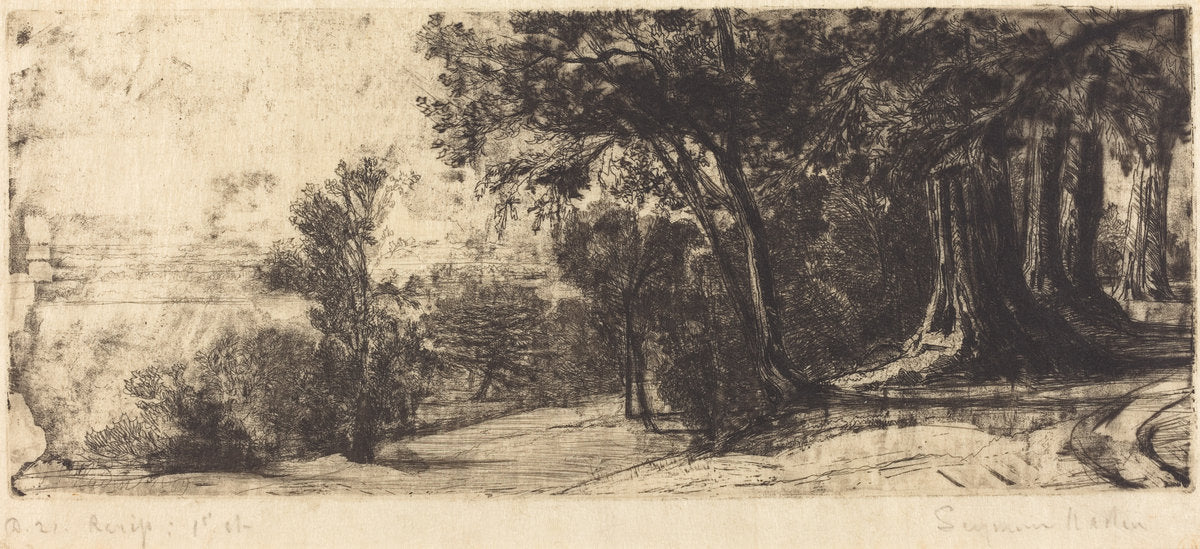 Early Morning - Richmond by Francis Seymour Haden (British, 1818 - 1910), 16X12"(A3)Poster Print