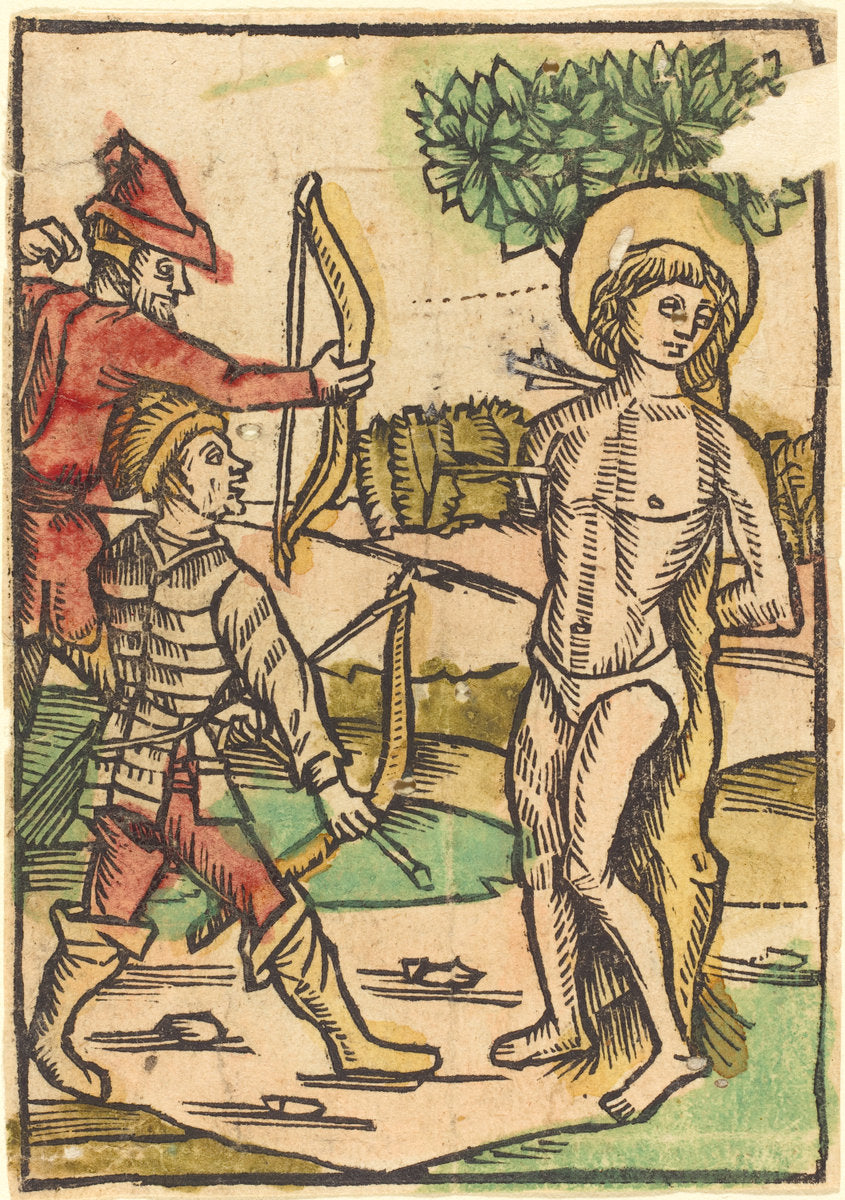 c. 1490 by German 15th Century (Saint Sebastian), 16X12"(A3)Poster Print