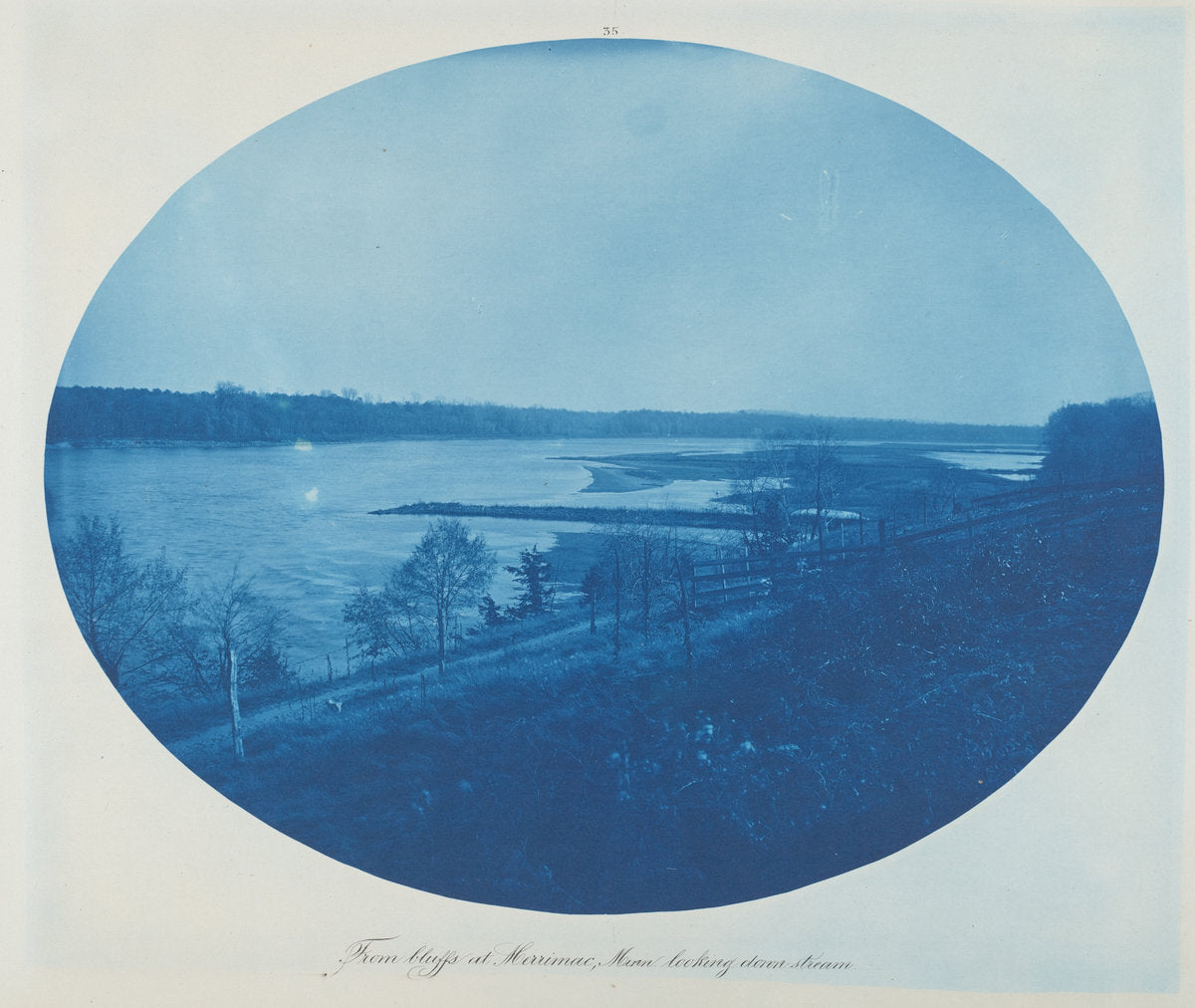 From Bluffs at Merrimac, Minn. Looking Downstream by Henry Peter Bosse (American, 1844 - 1903), 16X12"(A3)Poster Print
