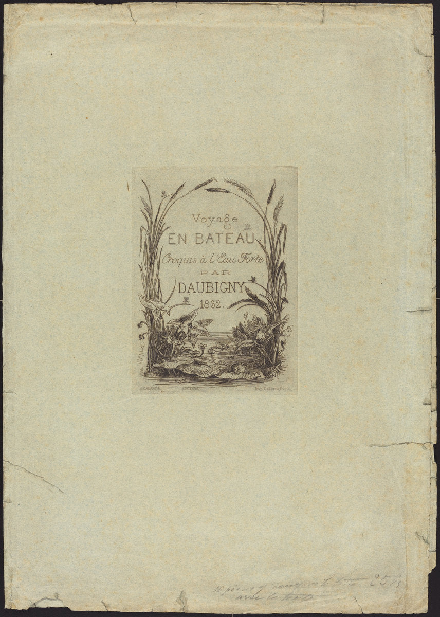 Wrapper for "Voyage en bateau" by Charles-François Daubigny (French, 1817 - 1878), 16X12"(A3)Poster Print