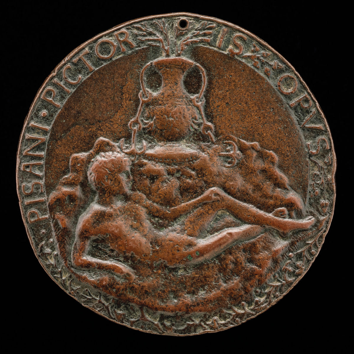 Nude Youth Lying before a Rock [reverse] by Pisanello (Italian, c. 1395 - 1455), 16X12"(A3)Poster Print