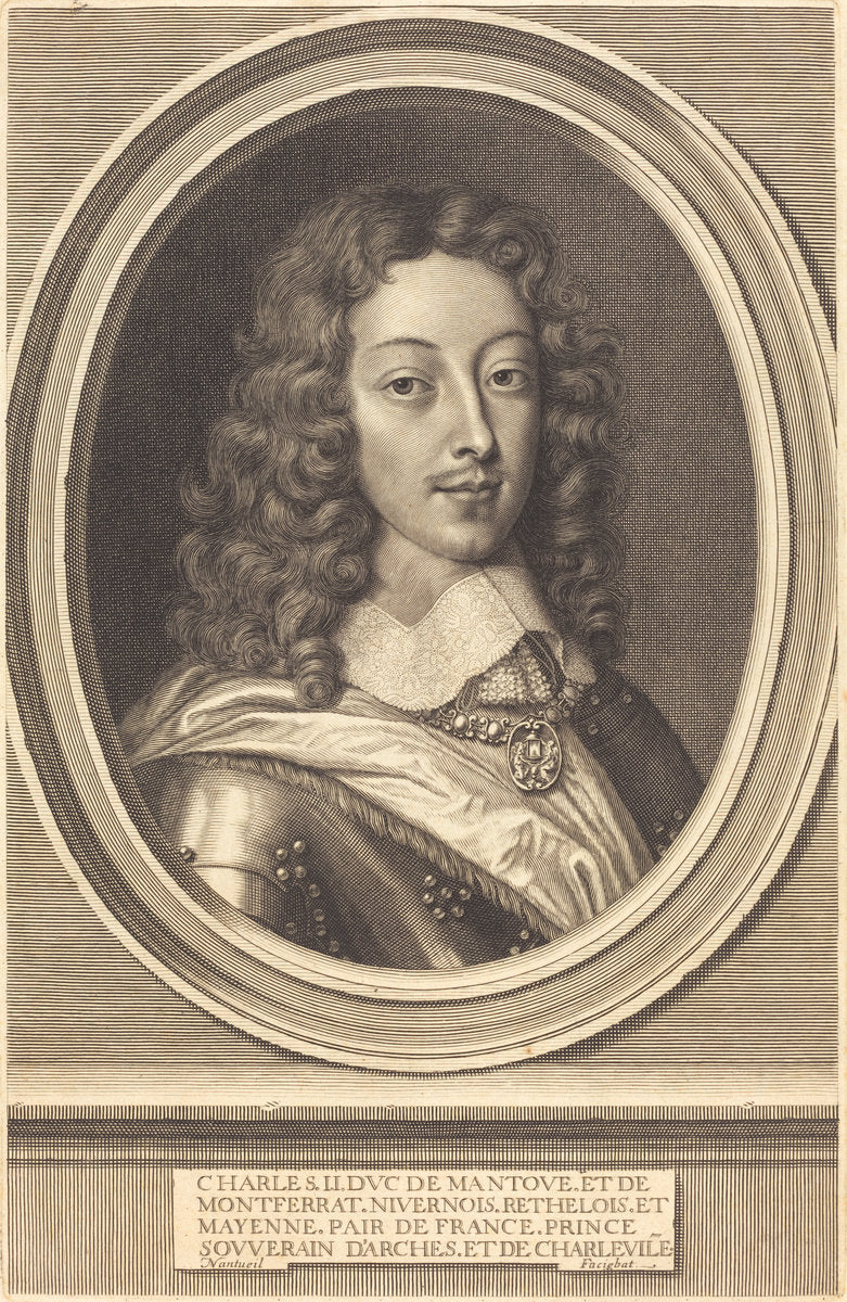 Charles II, Duc de Mantoue by Robert Nanteuil (French, 1623 - 1678), 16X12"(A3)Poster Print