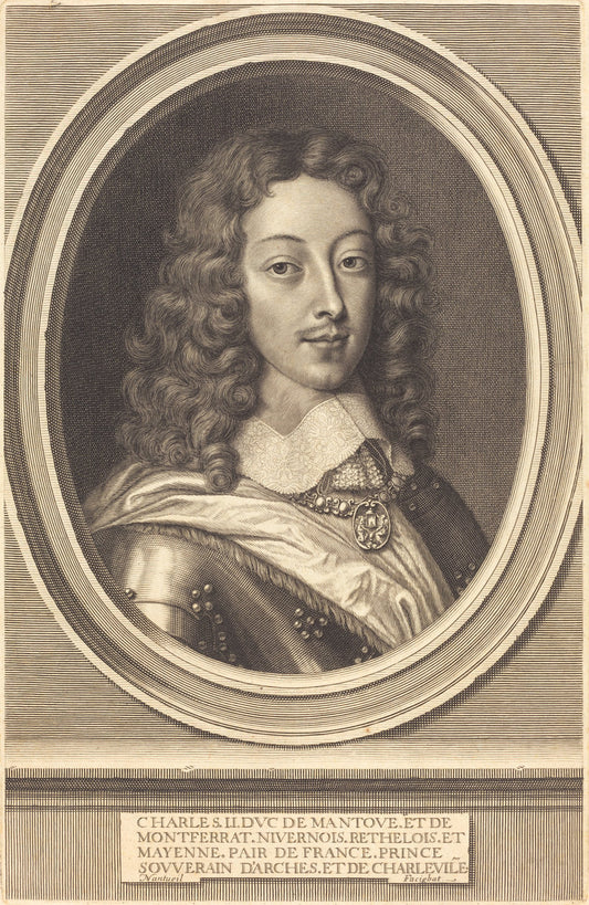 Charles II, Duc de Mantoue by Robert Nanteuil (French, 1623 - 1678), 16X12"(A3)Poster Print