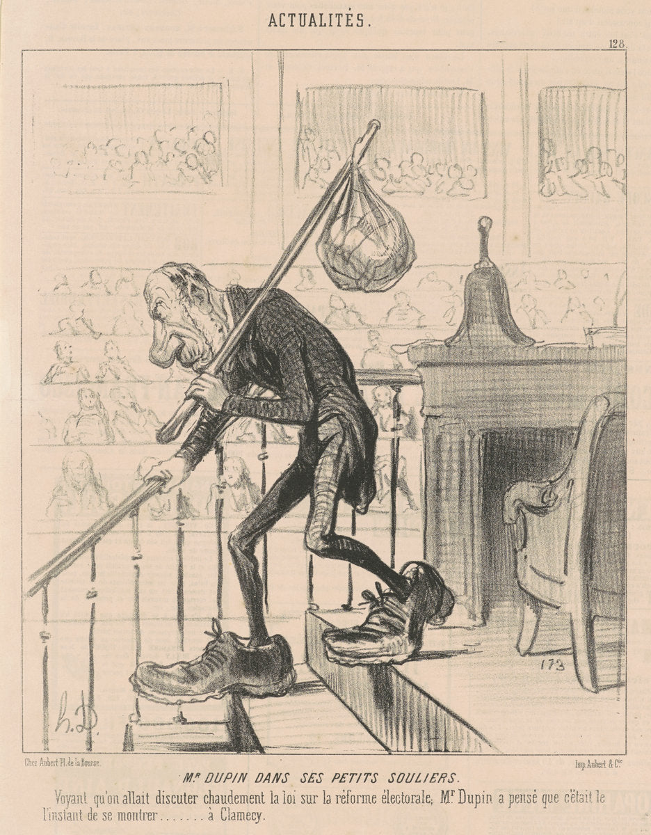 M. Dupin dans ses petits souliers by Honoré Daumier (French, 1808 - 1879), 16X12"(A3)Poster Print
