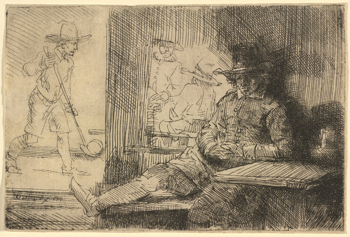 The Golf Player by Rembrandt van Rijn (Dutch, 1606 - 1669), 16X12"(A3)Poster Print