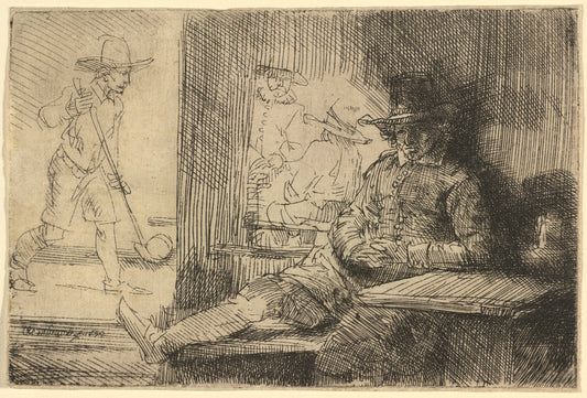 The Golf Player by Rembrandt van Rijn (Dutch, 1606 - 1669), 16X12"(A3)Poster Print