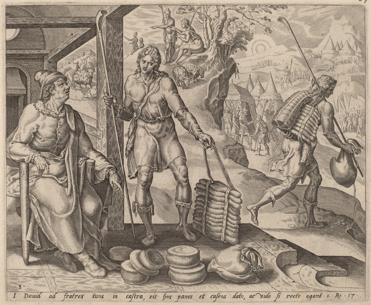 c.1556 by after Maerten van Heemskerck (Jesse Sending David to the Camp), 16X12"(A3)Poster Print