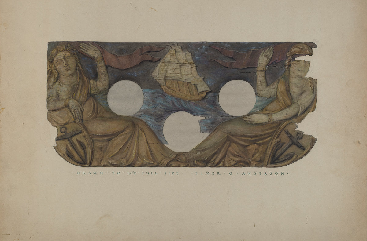 Side Panel of a Fire Engine by Elmer G. Anderson (American, active c. 1935), 16X12"(A3)Poster Print
