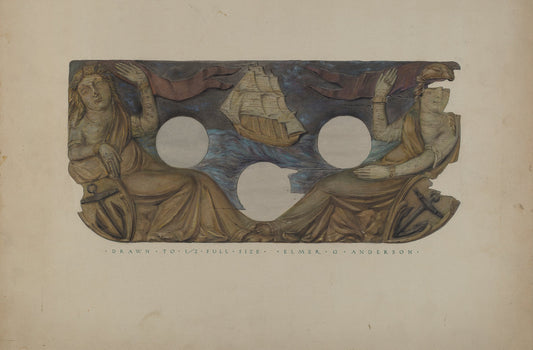 Side Panel of a Fire Engine by Elmer G. Anderson (American, active c. 1935), 16X12"(A3)Poster Print