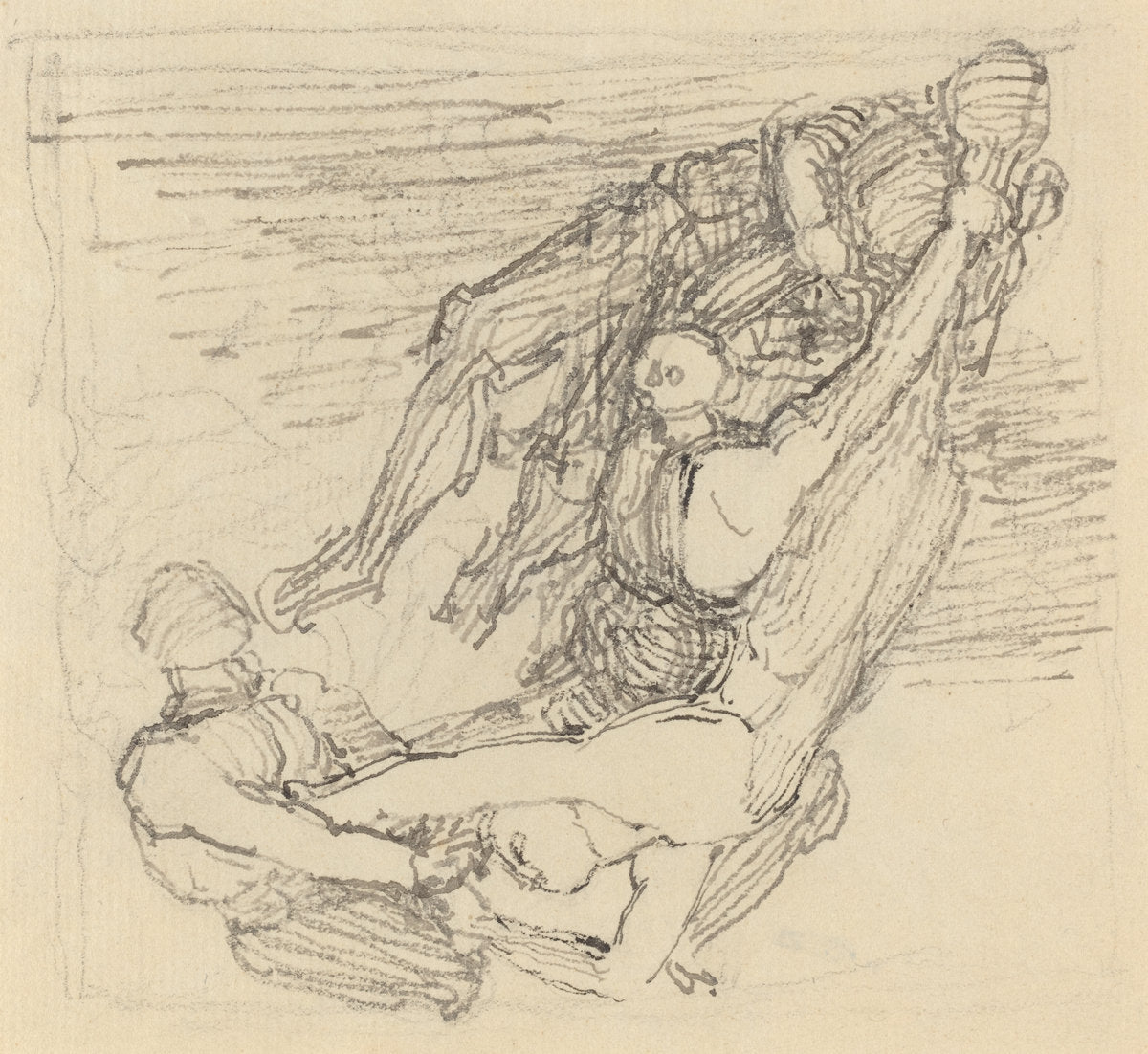 Figure Being Transported through the Air by John Flaxman (British, 1755 - 1826), 16X12"(A3)Poster Print