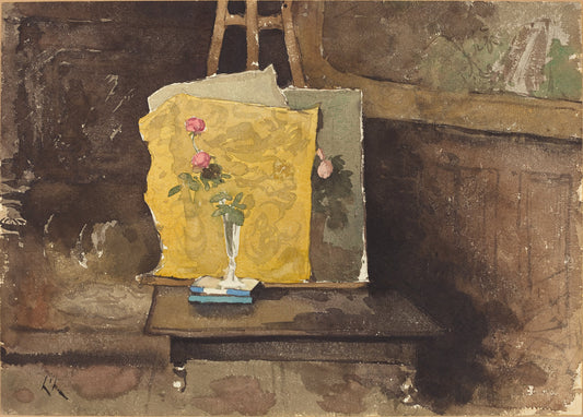 A Corner of a Studio by Henri-Joseph Harpignies (French, 1819 - 1916), 16X12"(A3)Poster Print