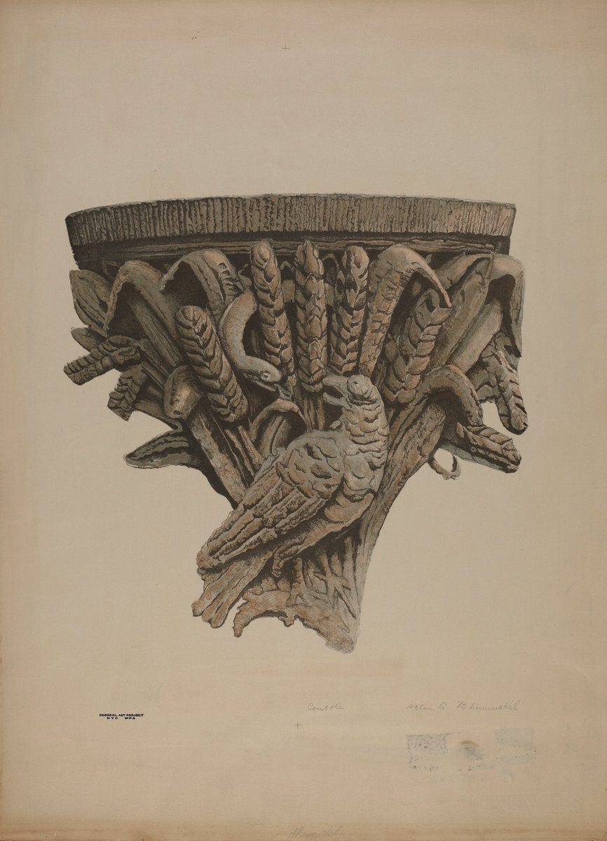 Architectural Ornament by Helen Blumenstiel (American, active c. 1935), 16X12"(A3)Poster Print