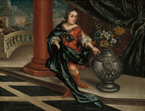 c. 1730 by American 18th Century (Young Man on a Terrace), 16X12"(A3)Poster Print