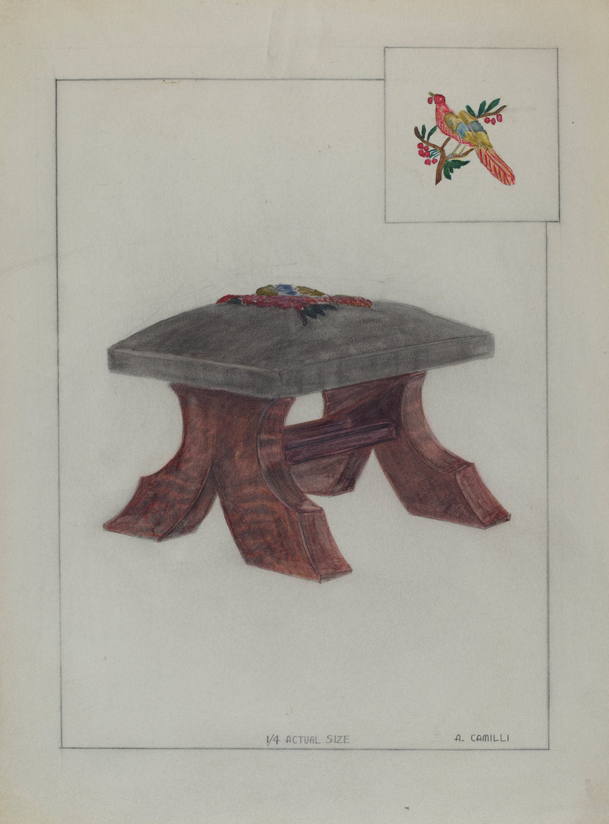 Foot Stool by Albert Camilli (American, active c. 1935), 16X12"(A3)Poster Print