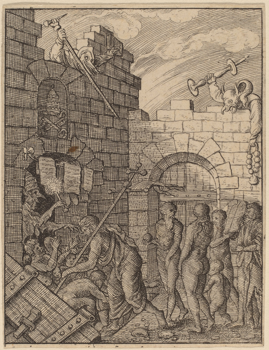 Descent into Hell by Wenceslaus Hollar (Bohemian, 1607 - 1677), 16X12"(A3)Poster Print