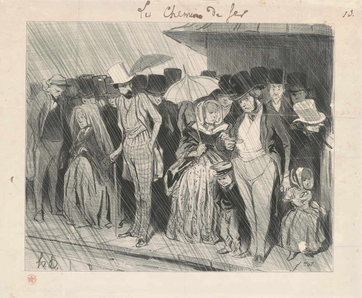 Une station infiniment trop prolongée by Honoré Daumier (French, 1808 - 1879), 16X12"(A3)Poster Print