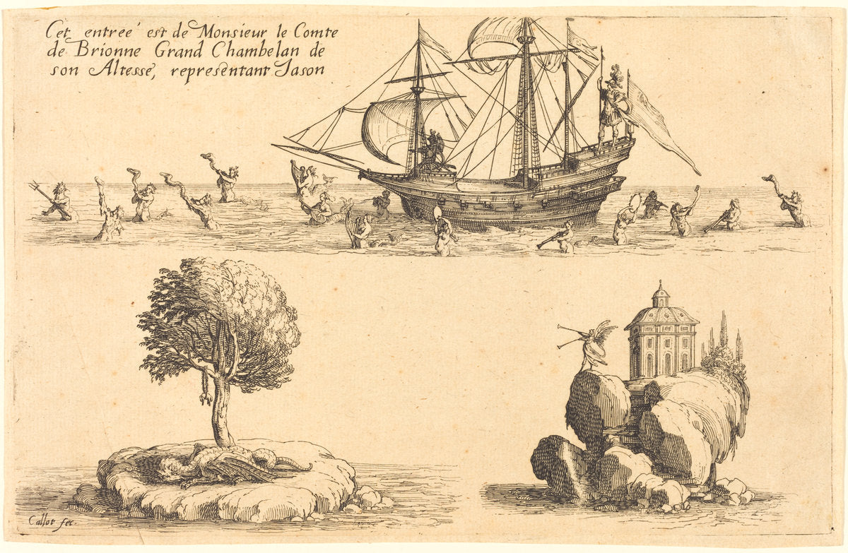 Entry of M. le Comte de Brionne, Grand Chamberlain of His Highness,Representing Jason by Jacques Callot (French, 1592 - 1635), 16X12"(A3)Poster Print