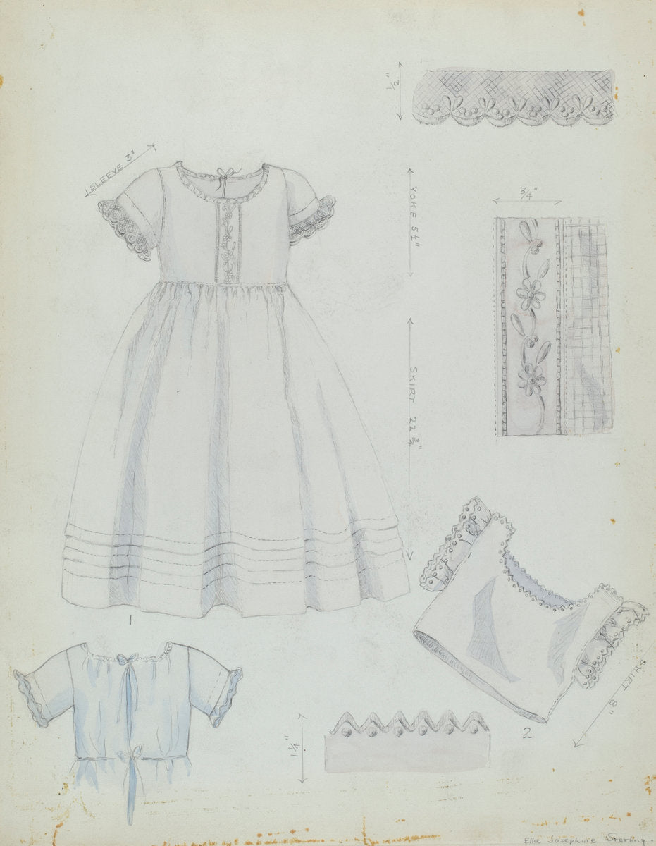 Infant's Dress and Shirt by Ella Josephine Sterling (American, active c. 1935), 16X12"(A3)Poster Print