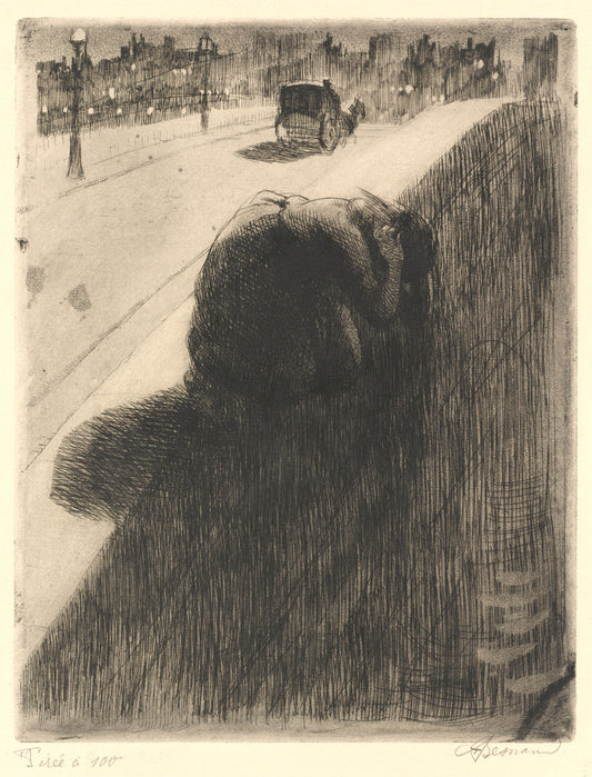 The Suicide (Le Suicide) by Albert Besnard (French, 1849 - 1934), 16X12"(A3)Poster Print