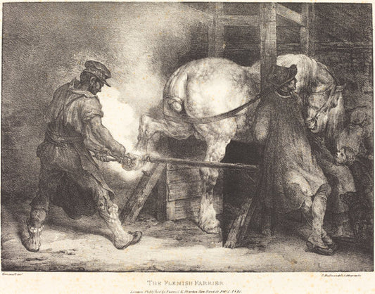 The Flemish Farrier by Théodore Gericault (French, 1791 - 1824), 16X12"(A3)Poster Print