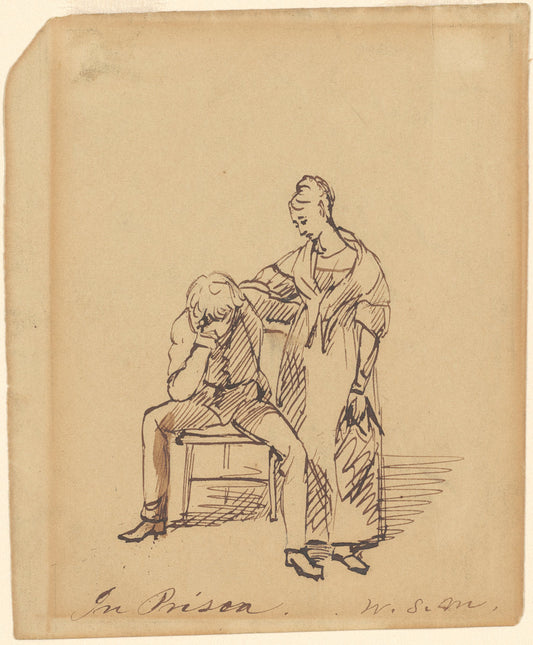 In Prison by William Sidney Mount (American, 1807 - 1868), 16X12"(A3)Poster Print