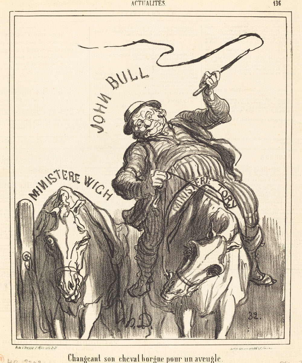 Changeant son cheval borgne pour un aveugle by Honoré Daumier (French, 1808 - 1879), 16X12"(A3)Poster Print