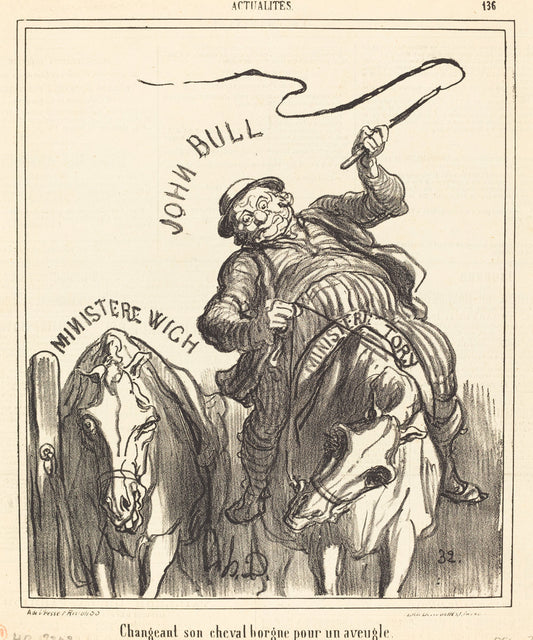 Changeant son cheval borgne pour un aveugle by Honoré Daumier (French, 1808 - 1879), 16X12"(A3)Poster Print