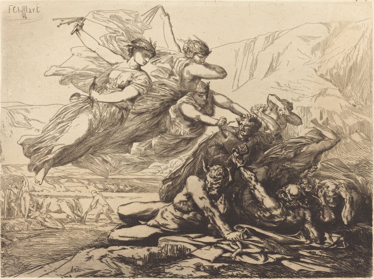 Justice, Vengeance, and Truth by François-Nicolas Chifflart (French, 1825 - 1901), 16X12"(A3)Poster Print