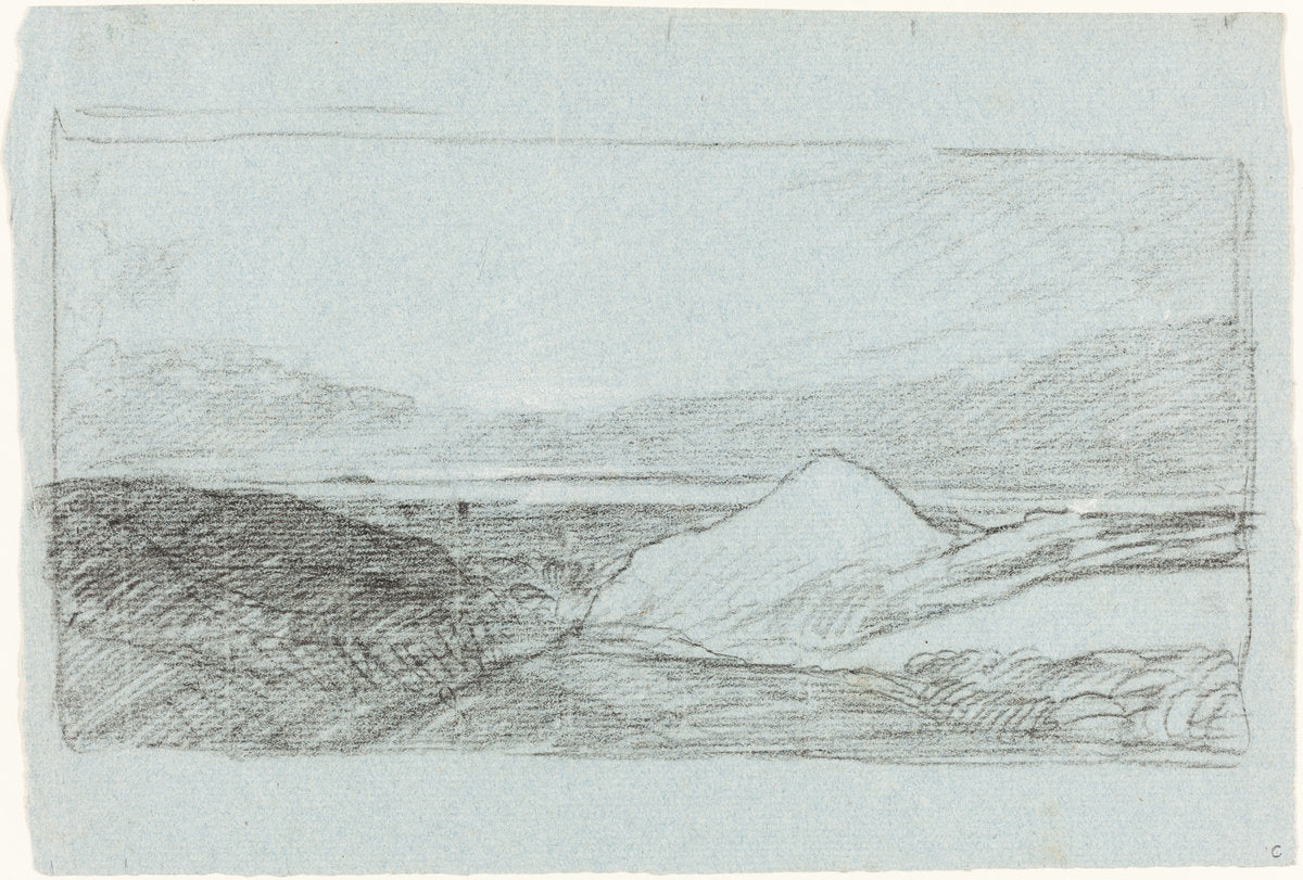 Landscape with Hills and Water by Attributed to John Sell Cotman (British, 1782 - 1842), 16X12"(A3)Poster Print