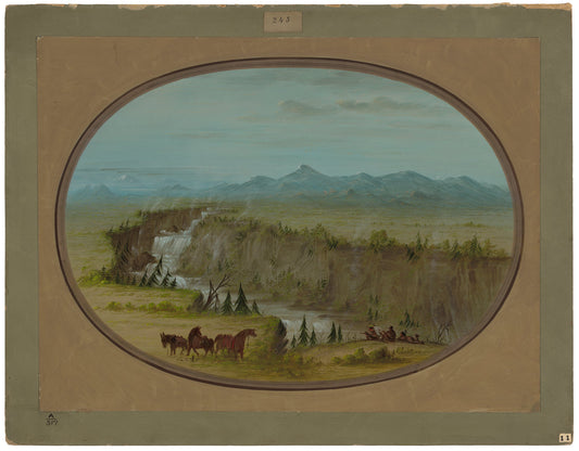 Falls of the Snake River by George Catlin (American, 1796 - 1872), 16X12"(A3)Poster Print