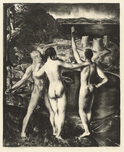 Lychnis and Her Sons by George Bellows (American, 1882 - 1925), 16X12"(A3)Poster Print