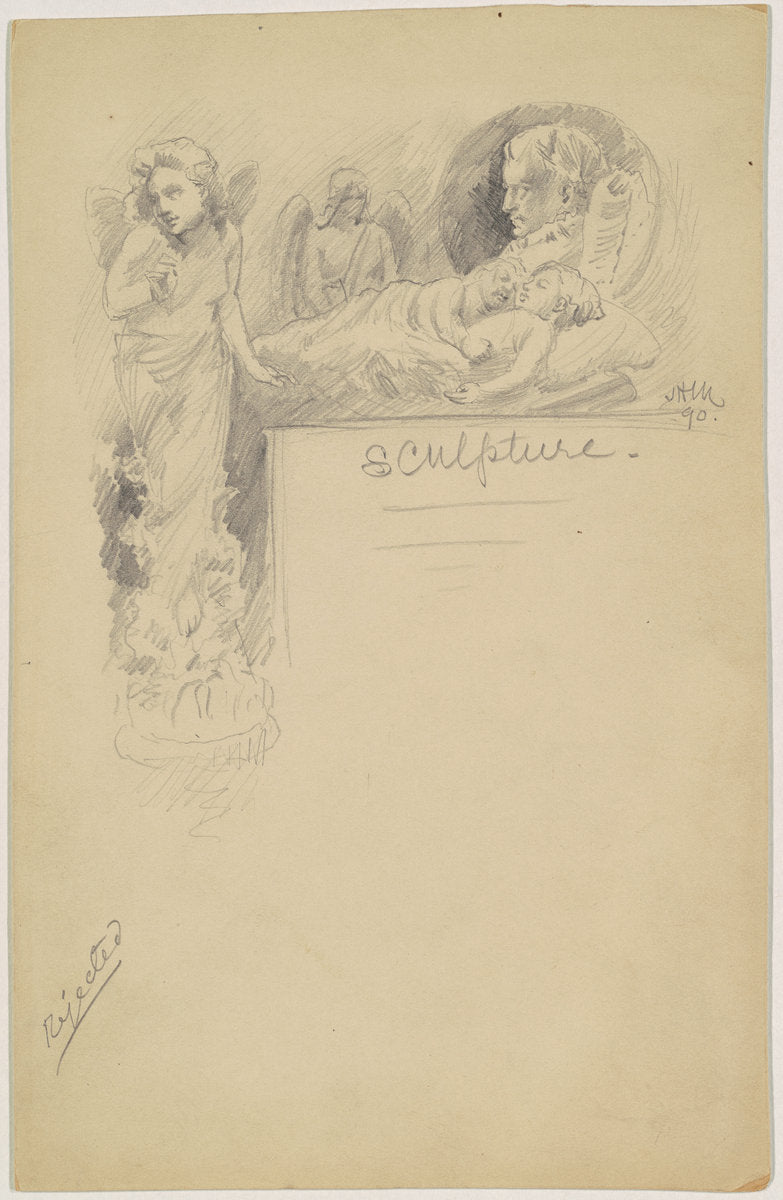 Study for "Sculpture" by James Henry Moser (American (born Canada), 1854 - 1913), 16X12"(A3)Poster Print