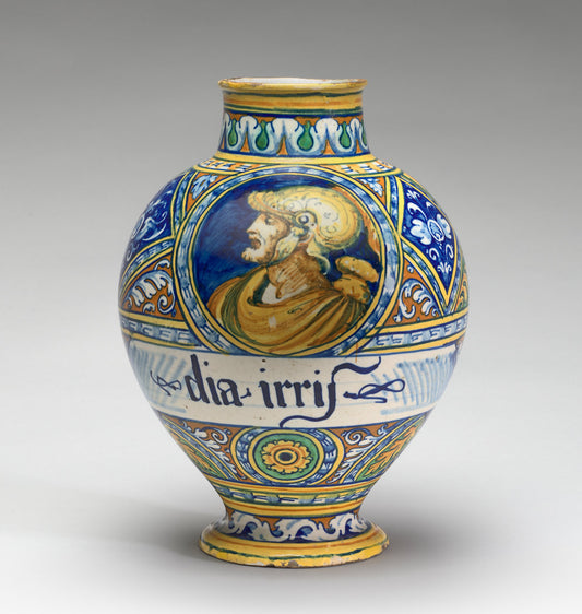 Drug jar with the head of a warrior by Faentine 16th Century (Central Italian), 16X12"(A3)Poster Print