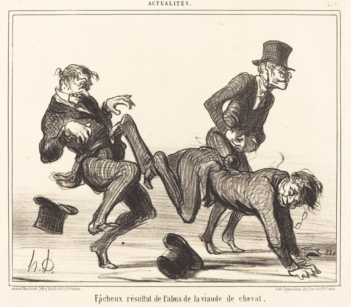 Facheux résultat... de la viande de cheval by Honoré Daumier (French, 1808 - 1879), 16X12"(A3)Poster Print