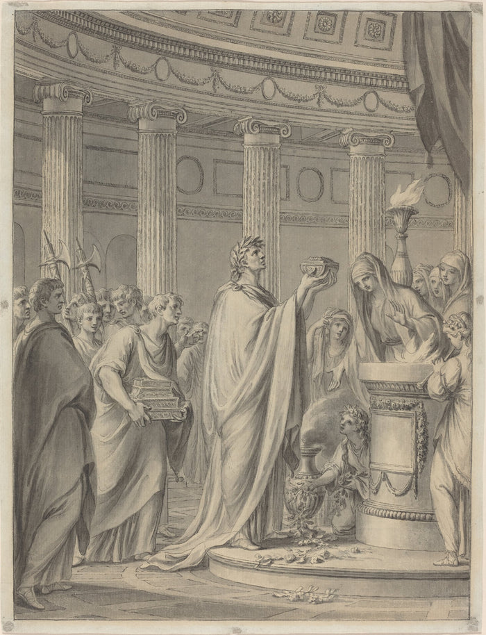An Ancient Sacrifice by Clément-Pierre Marillier (French, 1740 - 1808), 16X12