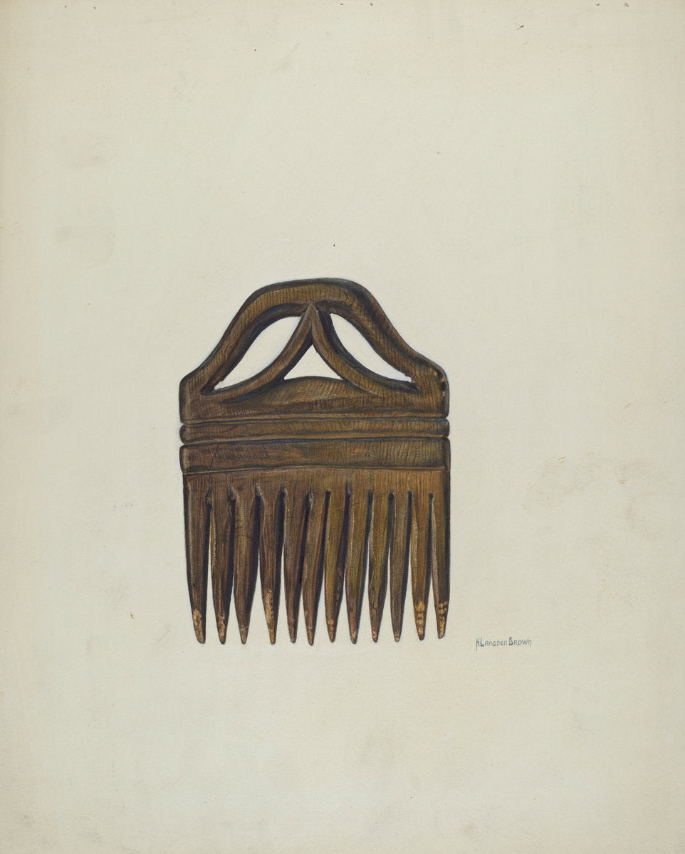 Comb (For Horses' Manes and Tails) by H. Langden Brown (American, active c. 1935), 16X12"(A3)Poster Print